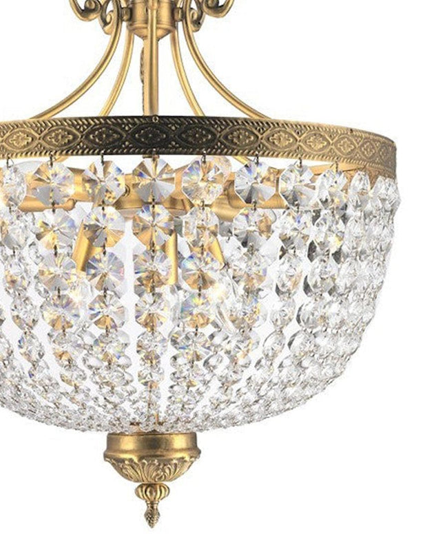 Florence Basket Chandelier -  Solid Brass Finish- W:50cm H:65cm