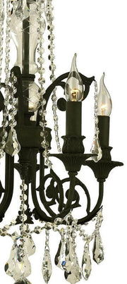 French Provincial Iron Chandelier- 5 Arm Wrought Iron Finish