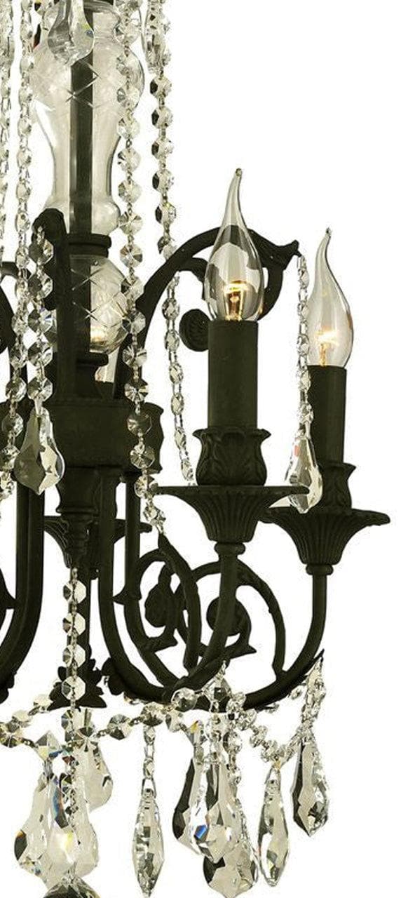 French Provincial Iron Chandelier- 5 Arm Wrought Iron Finish