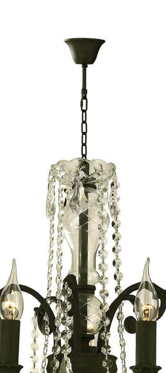 French Provincial Iron Chandelier- 5 Arm Wrought Iron Finish