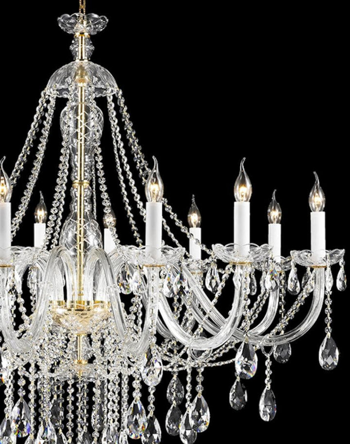 Bohemian Brilliance LARGE 12 Arm Single Tier Chandelier - GOLD - Designer Chandelier Australia
