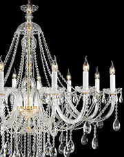 Bohemian Brilliance LARGE 12 Arm Single Tier Chandelier - GOLD