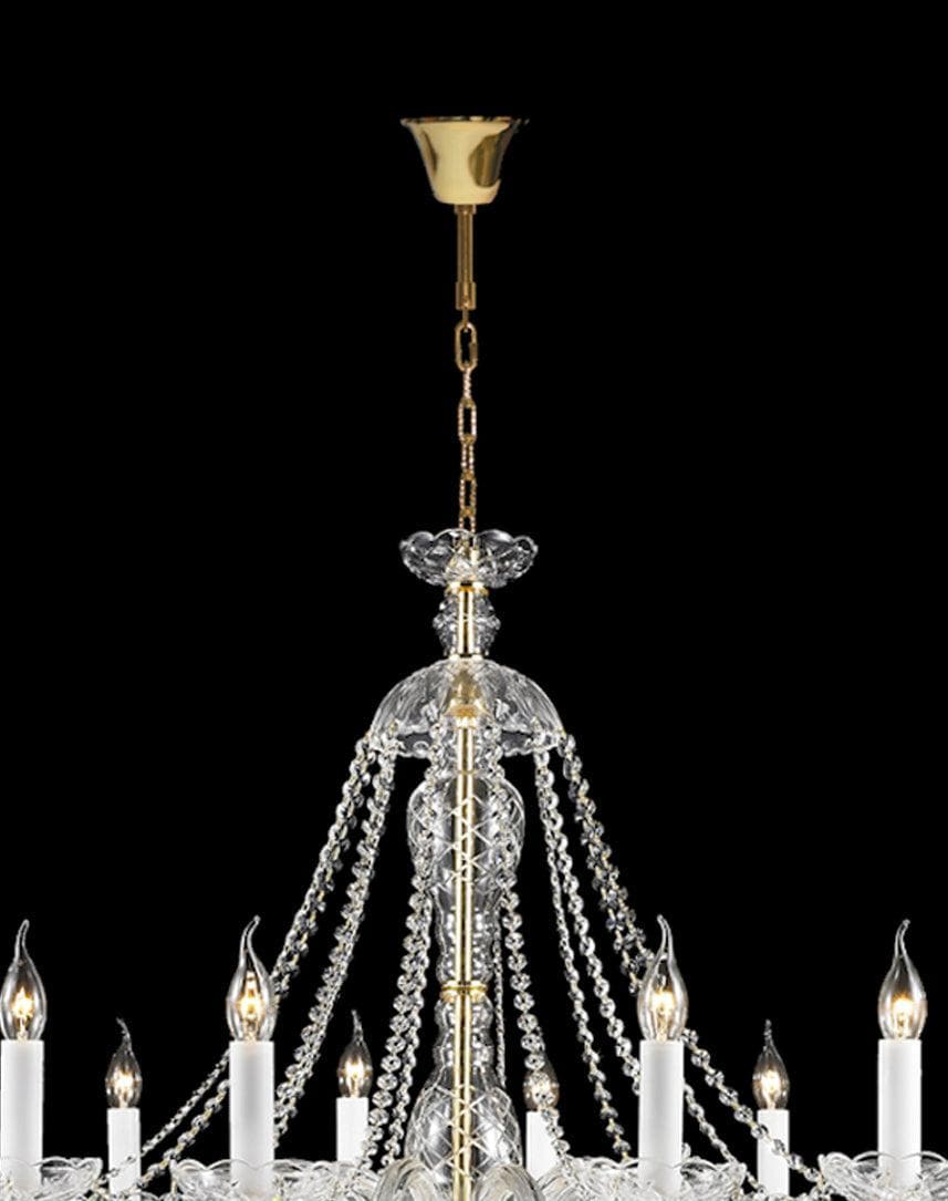 Bohemian Brilliance LARGE 12 Arm Single Tier Chandelier - GOLD - Designer Chandelier Australia