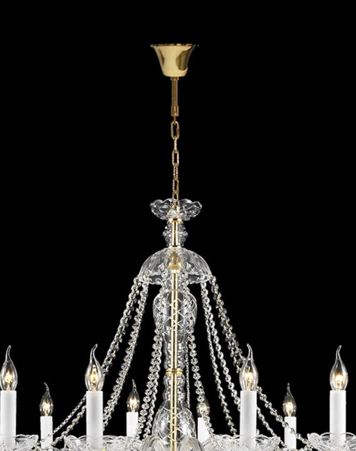 Bohemian Brilliance LARGE 12 Arm Single Tier Chandelier - GOLD - Designer Chandelier Australia