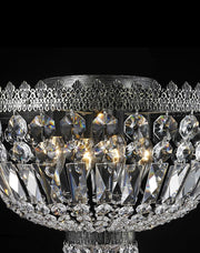 Royal French Basket Flush Mount Chandelier - Antique SILVER - W:40cm