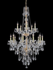 Bohemian Elegance 15 Light Crystal Chandelier- GOLD - Designer Chandelier 