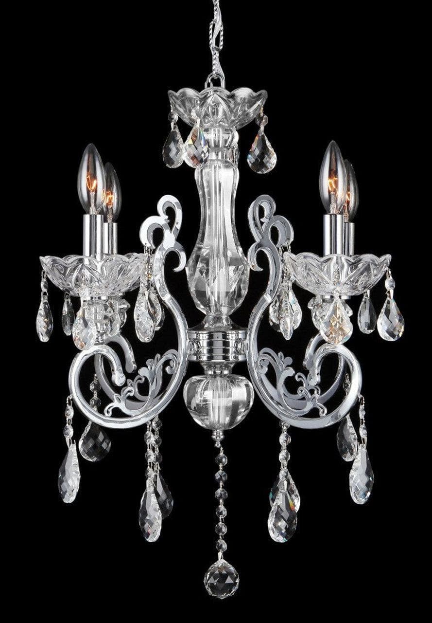 Elise 4 Arm Contemporary Chandelier - CHROME - Designer Chandelier Australia