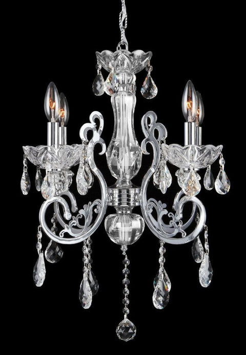 Elise 4 Arm Contemporary Chandelier CHROME Designer Chandelier