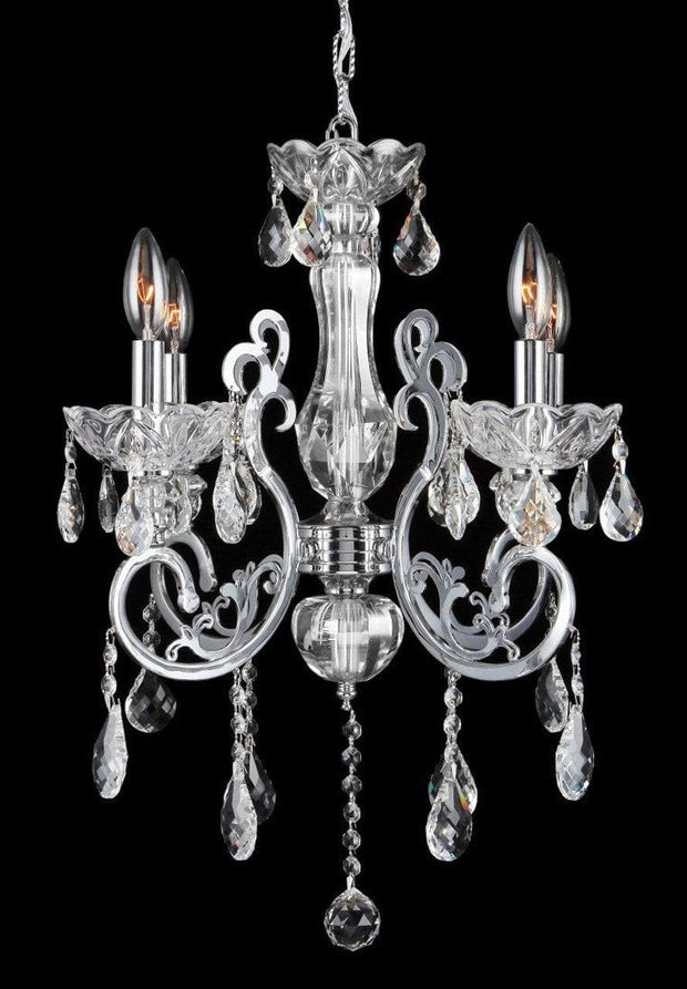 Elise 4 Arm Contemporary Chandelier - CHROME