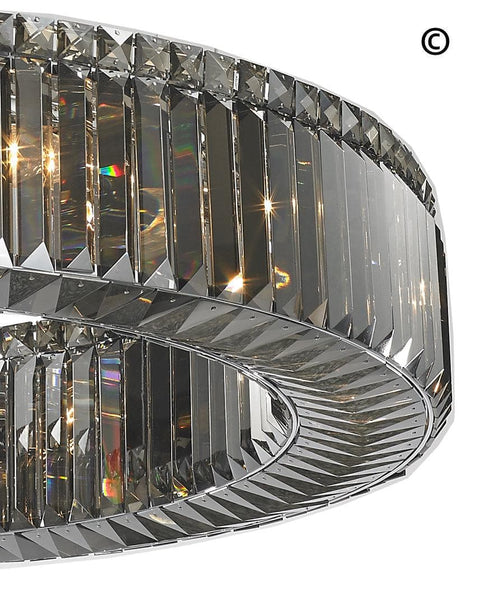 NewYork - Halo Ring - Smoke - W:80cm - Designer Chandelier 