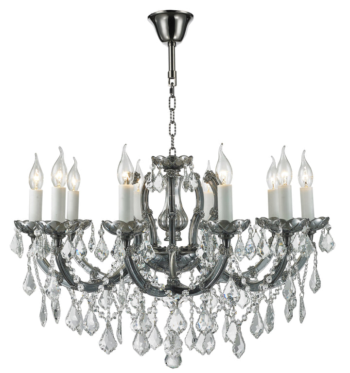 Maria Theresa Crystal Chandelier Grande 10 Light - Smoke Nickel & Clear Crystal - Designer Chandelier Australia