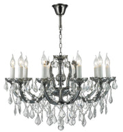 Maria Theresa Crystal Chandelier Grande 10 Light - Smoke Nickel & Clear Crystal