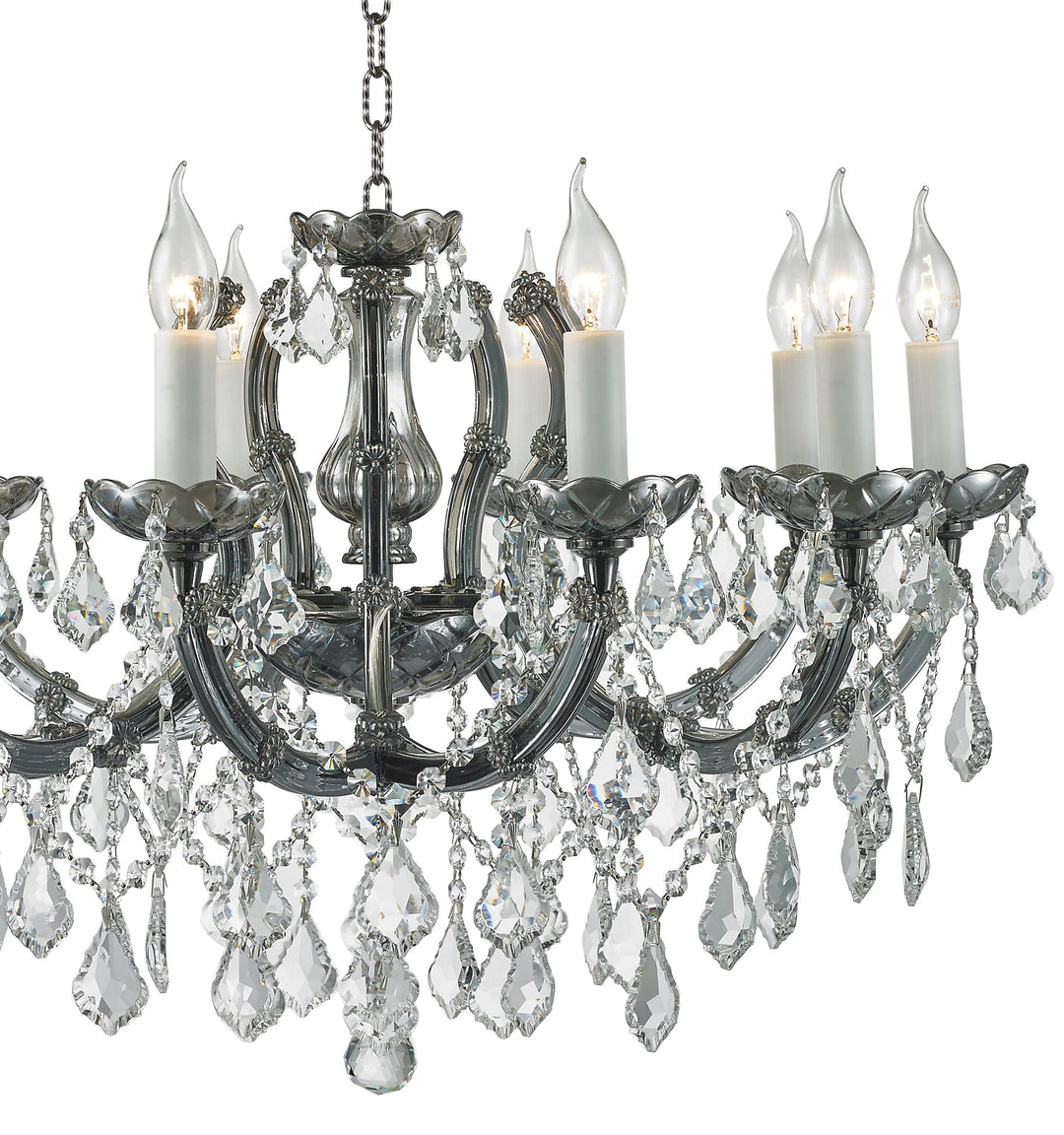 Maria Theresa Crystal Chandelier Grande 10 Light - Smoke Nickel & Clear Crystal - Designer Chandelier Australia