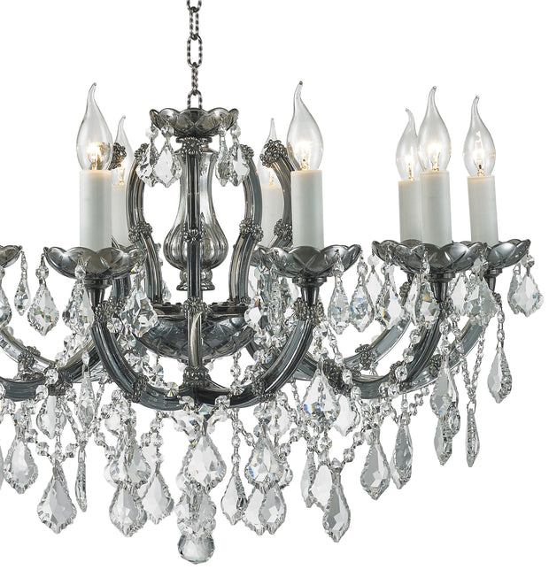 Maria Theresa Crystal Chandelier Grande 10 Light - Smoke Nickel & Clear Crystal