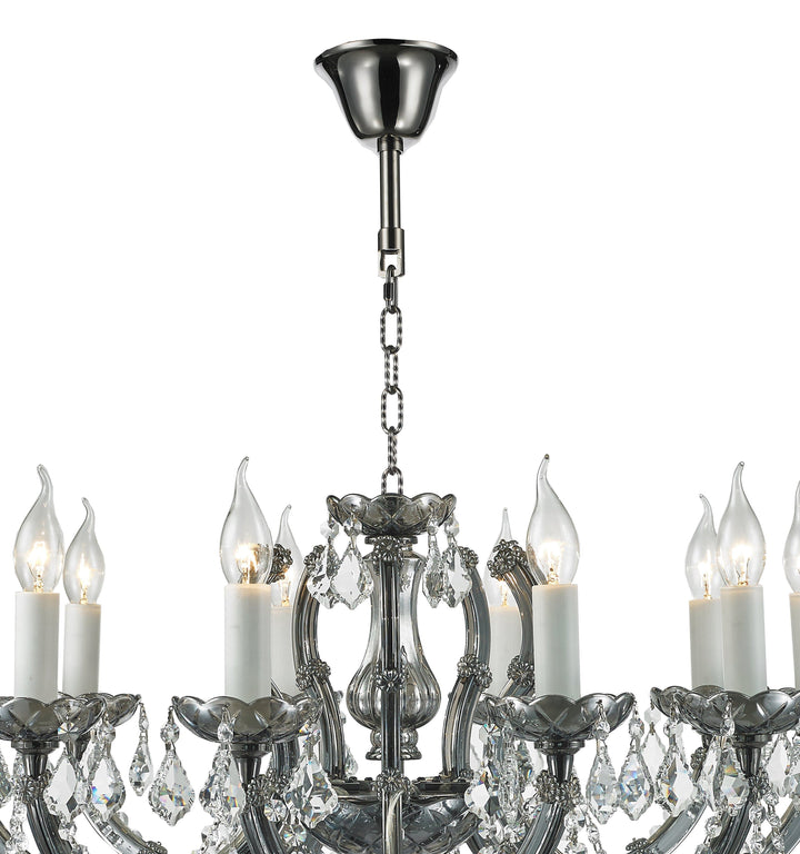 Maria Theresa Crystal Chandelier Grande 10 Light - Smoke Nickel & Clear Crystal - Designer Chandelier Australia