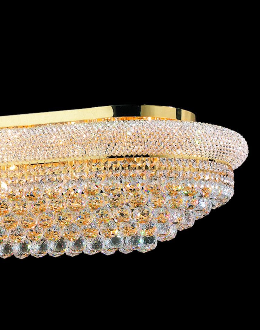 Royal Empress Flush Mount OVAL Basket Chandelier - GOLD - W:90cm - Designer Chandelier Australia
