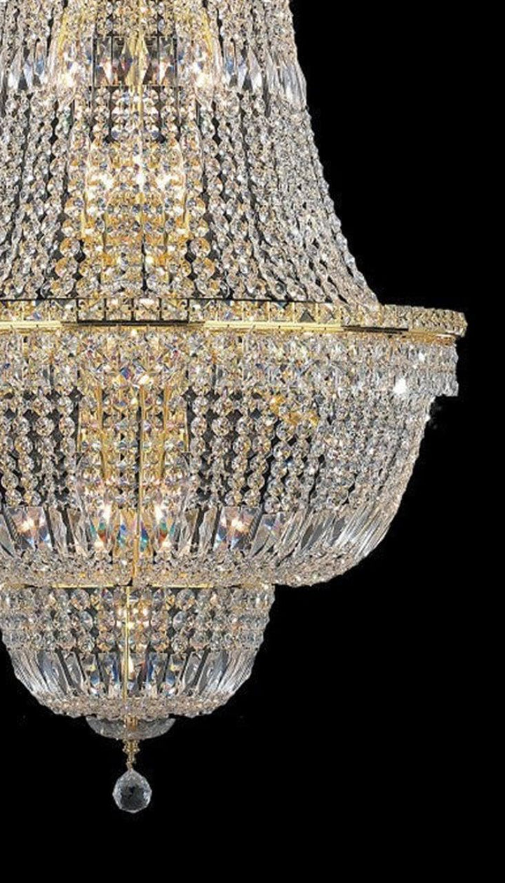 Empress Large Crystal Basket Chandelier - GOLD - Lights - 34 - Designer Chandelier Australia