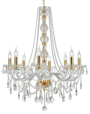 Bohemian Elegance 8 Light Crystal Chandelier- GOLD