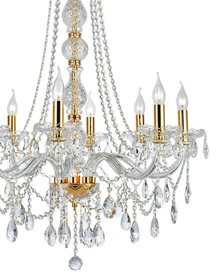 Bohemian Elegance 8 Light Crystal Chandelier- GOLD