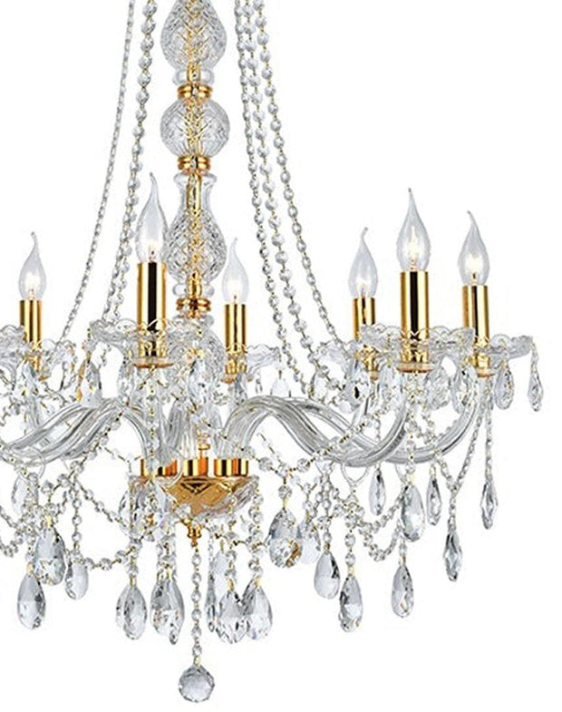 Bohemian Elegance 8 Light Crystal Chandelier- GOLD