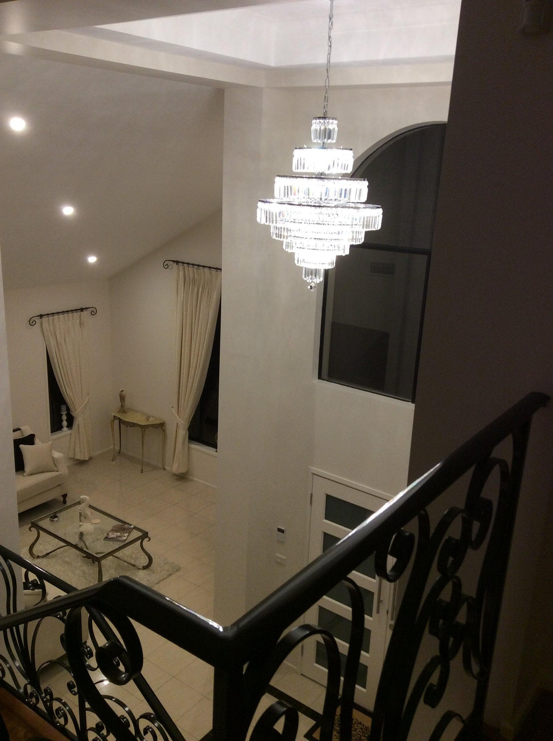 Modular 8 Tier Crystal Pendant Light - CHROME - Designer Chandelier Australia