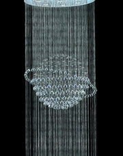 Double Saturn Ball LED Crystal Chandelier - Width:60cm Height:180cm