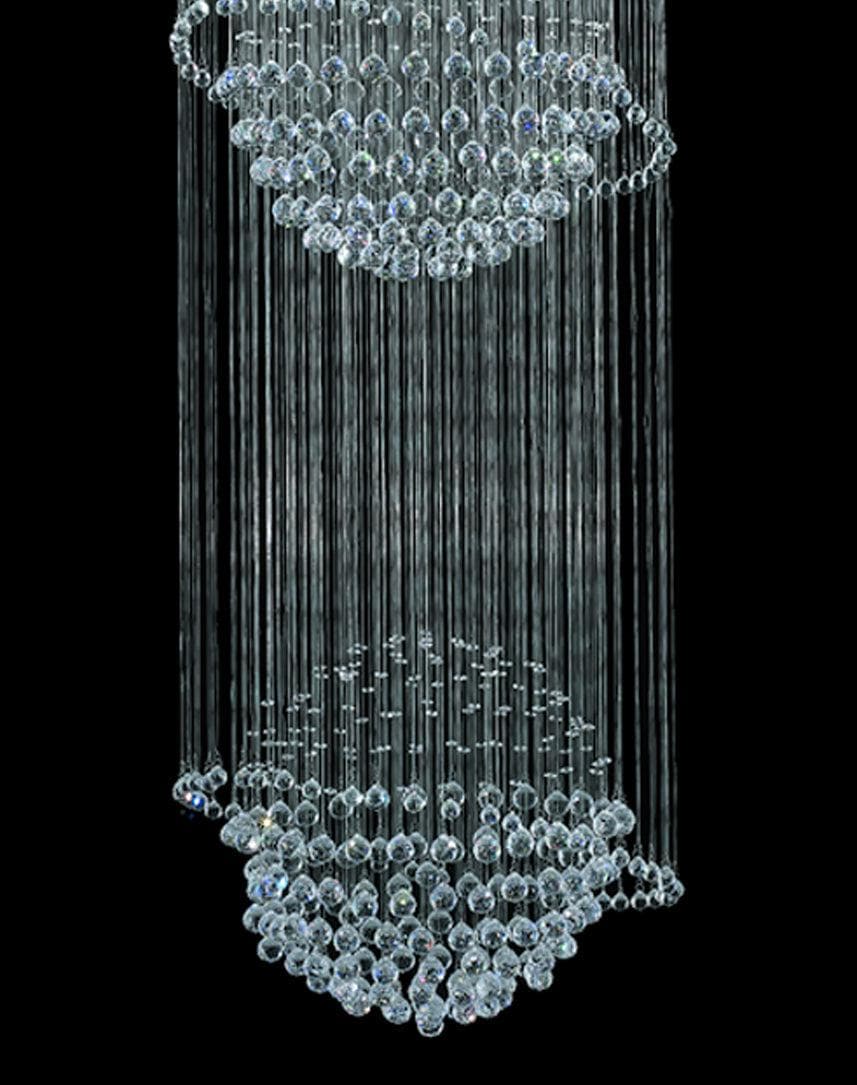 Double Saturn Ball LED Crystal Chandelier - Width:60cm Height:180cm - Designer Chandelier Australia