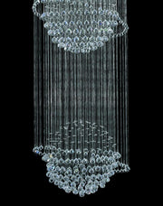 Double Saturn Ball LED Crystal Chandelier - Width:60cm Height:180cm