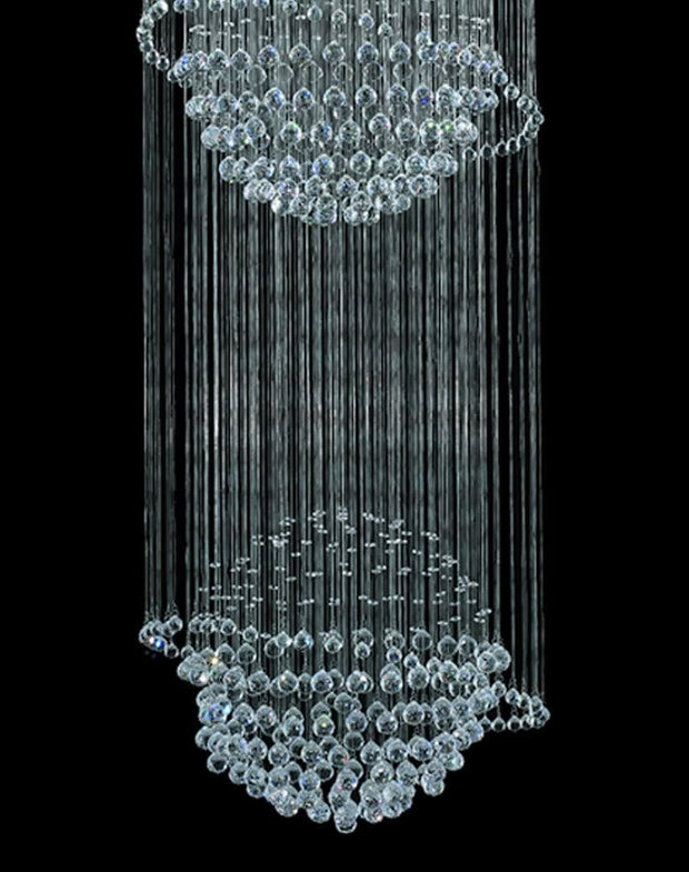 Double Saturn Ball LED Crystal Chandelier - Width:60cm Height:180cm