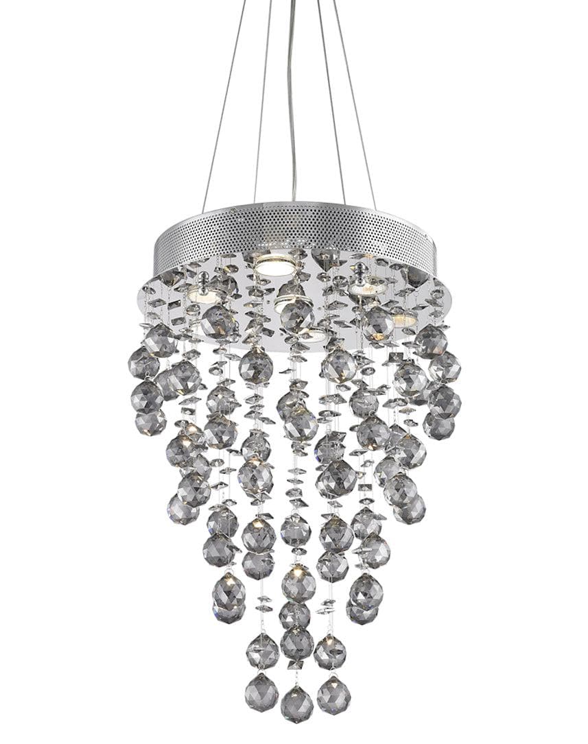 Round Cluster LED Crystal Chandelier - Smoke - W:40cm H:60cm
