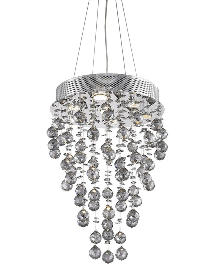 Round Cluster LED Crystal Chandelier - Smoke - W:40cm H:60cm