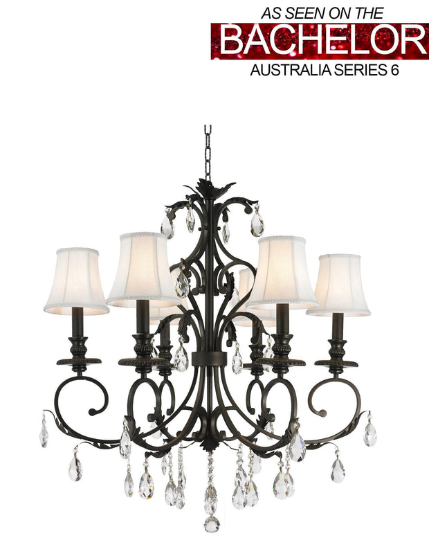 ARIA - Hampton 6 Arm Chandelier - Dark Bronze