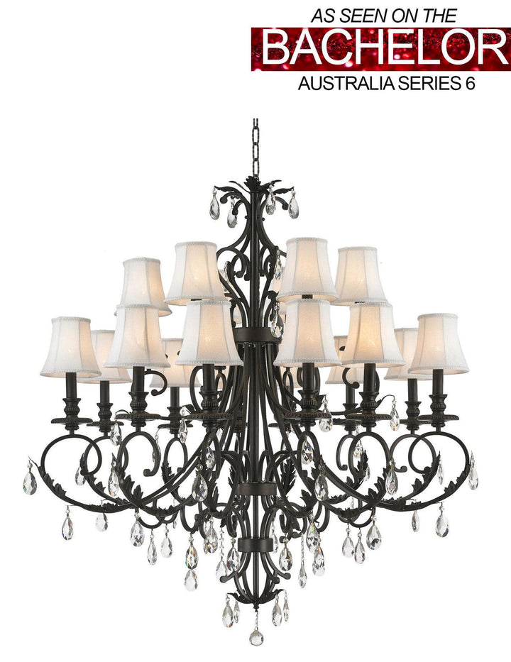 ARIA - Hampton 18 Arm Chandelier - Dark Bronze - Designer Chandelier Australia