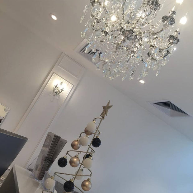 AMERICANA 12 Light Crystal Chandelier - Silver Plated