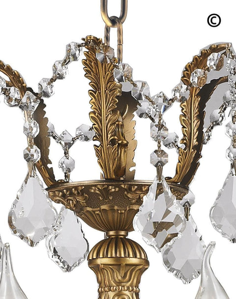 AMERICANA 12 Light Crystal Chandelier - Brass Finish - Designer Chandelier 
