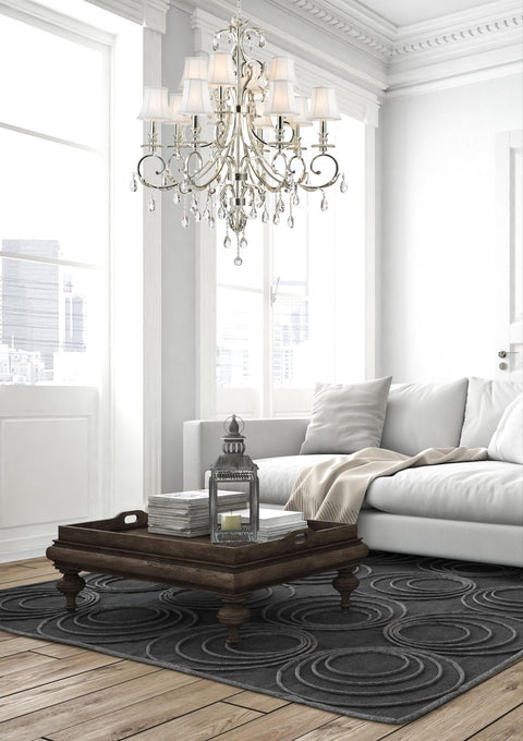 ARIA - Hampton 12 Arm Chandelier - Silver Plated