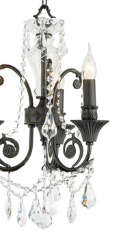 French Provincial Iron Chandelier- 3 Arm - Wrought Iron Finish