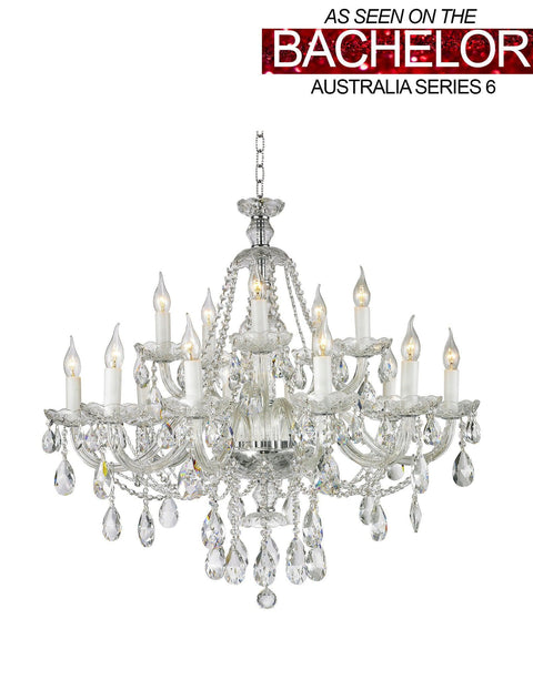 Bohemian Brilliance 15 Arm Crystal Chandelier- CHROME