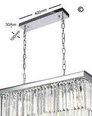 Oasis Bar Light Chandelier- Clear Finish - W:80cm - Designer Chandelier 