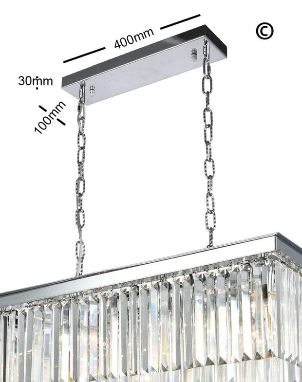 Oasis Bar Light Chandelier- Clear Finish - W:80cm - Designer Chandelier 