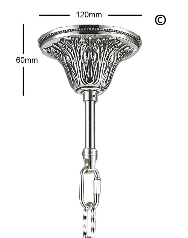 AMERICANA 5 Light Chandelier - Silver Plated - Designer Chandelier 