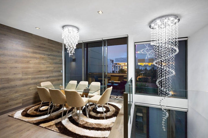 Contemporary Spiral LED Chandelier - W:70cm H:240cm - Chrome - Designer Chandelier Australia