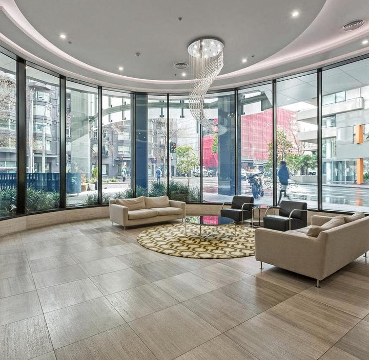 Contemporary Wave LED Chandelier - W:80cm H:260cm - Chrome - Designer Chandelier Australia