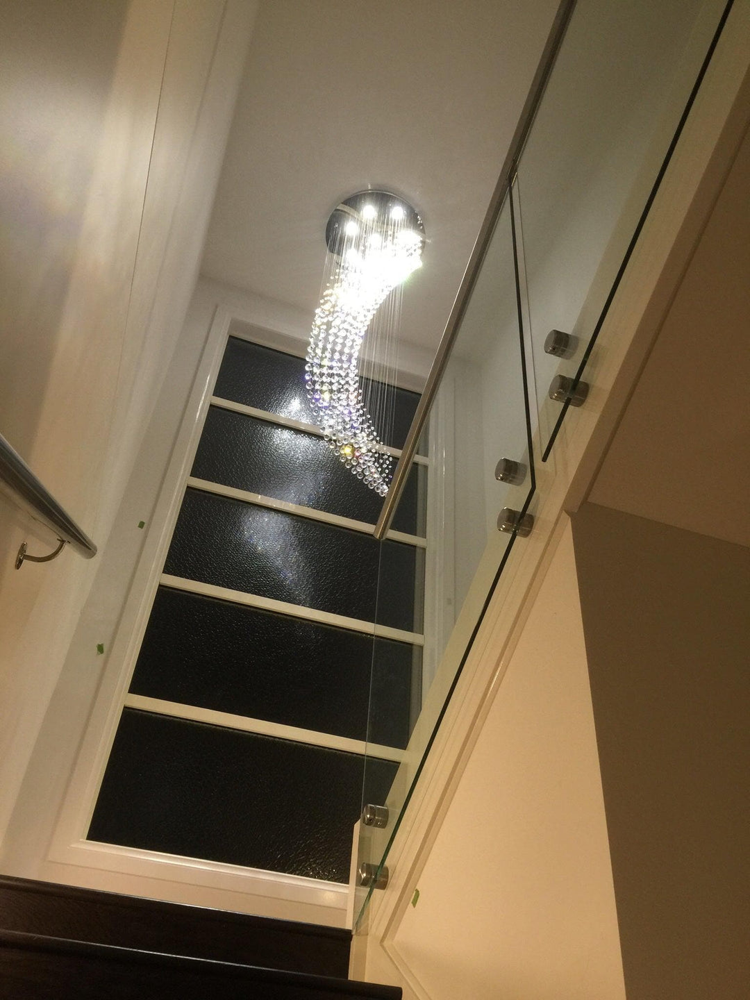 Contemporary Wave LED Chandelier – Modern LED Chandelier, 60cm x 190cm - Chrome - Designer Chandelier Australia