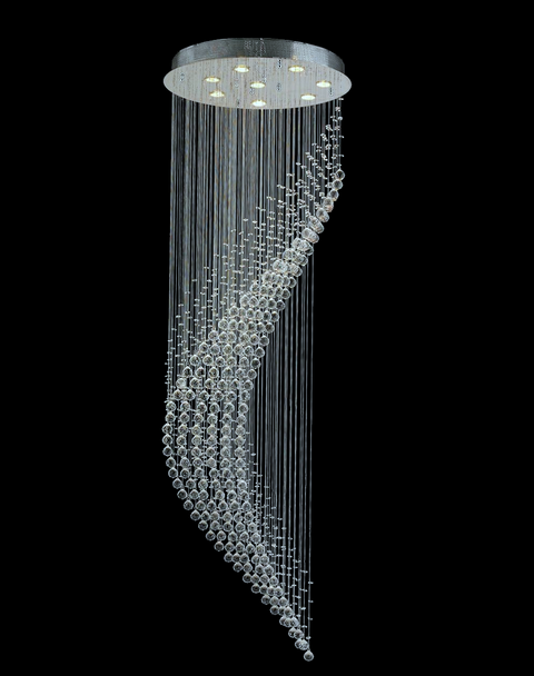 Contemporary Wave LED Chandelier - W:60cm H:190cm