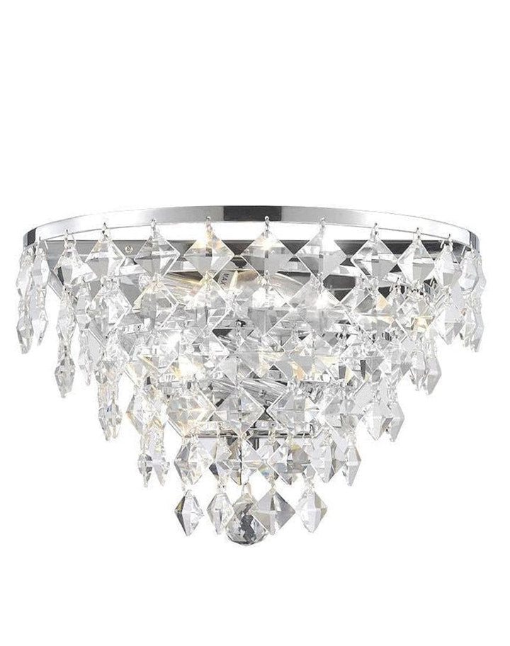 NewYork- Diamond Edge Wall Sconce - Chrome- W:30cm