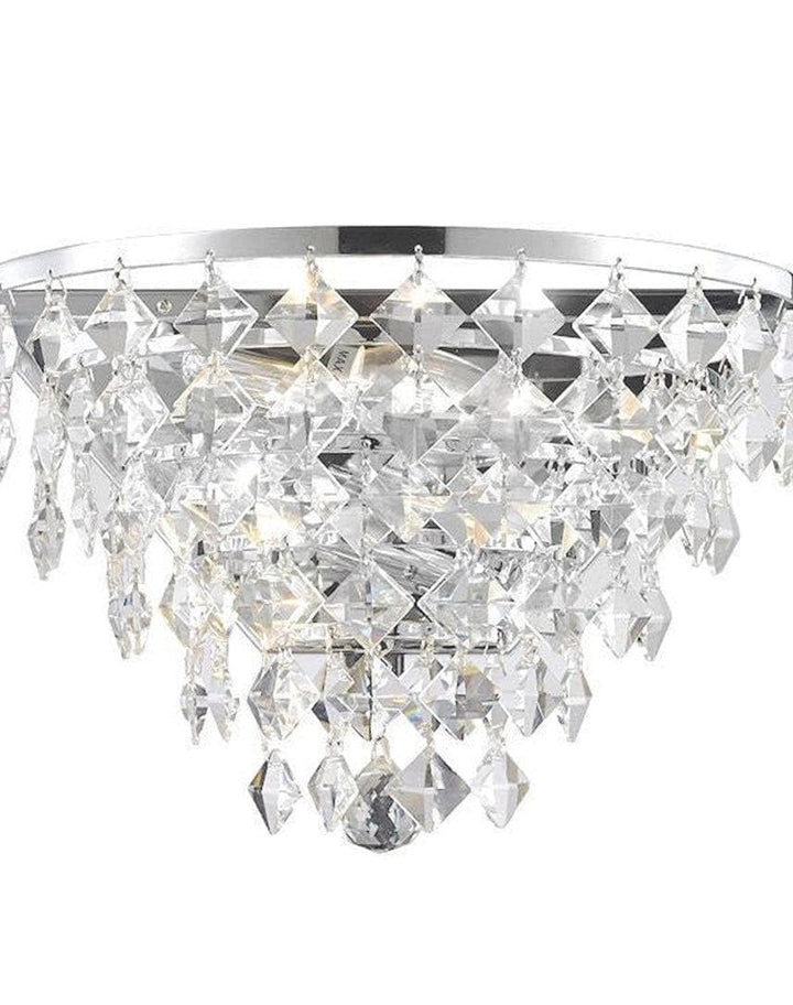 NewYork- Diamond Edge Wall Sconce - Chrome- W:30cm