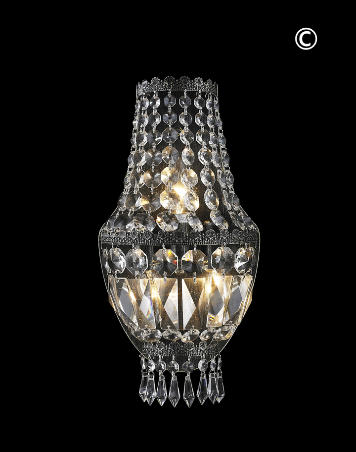 French Basket Wall Sconce Light - Antique SILVER - W:20cm - Designer Chandelier 