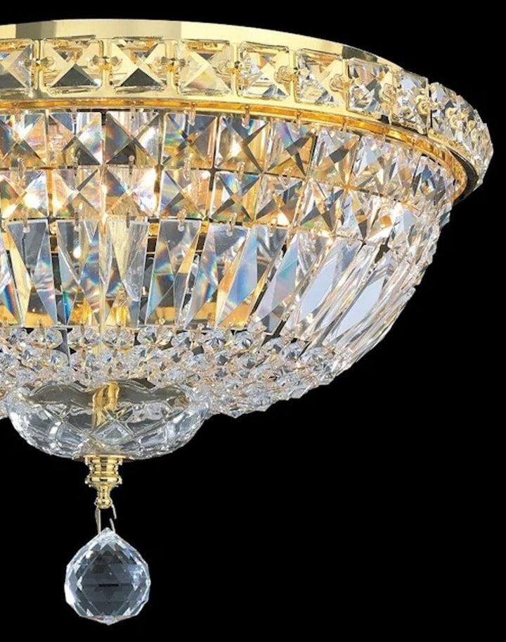 Empress Flush Mount Basket Chandelier - GOLD - W:35cm - Designer Chandelier Australia