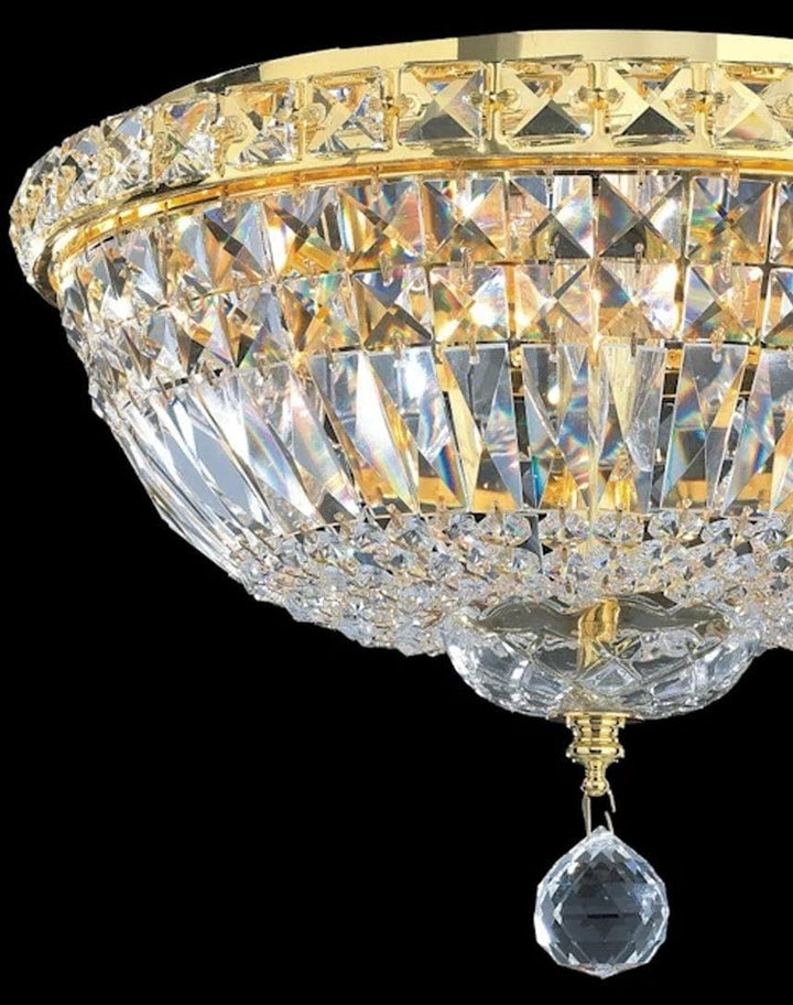 Empress Flush Mount Basket Chandelier - GOLD - W:35cm - Designer Chandelier Australia